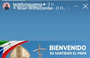 Nguema Obiang Mangue más cristiano que nunca: está alucinado con la próxima visita del Papa León XIV al país