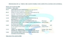 Así será la hoja de ruta exprés del Papa León XIV en Guinea Ecuatorial