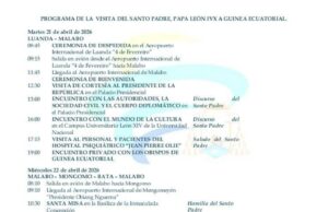 Así será la hoja de ruta exprés del Papa León XIV en Guinea Ecuatorial
