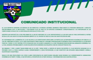 Explota el Dvo Mongomo: denuncia impago de la CAF y apunta a la FEGUIFUT