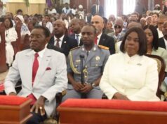 La Pareja Presidencial participa en la Eucaristía del Domingo de Resurrección en la Catedral de Malabo