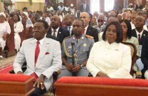 La Pareja Presidencial participa en la Eucaristía del Domingo de Resurrección en la Catedral de Malabo