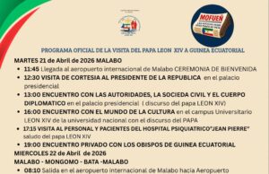 programa de la visita del Papa León XIV en Guinea Ecuatorial