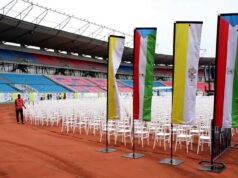 El estadio de Bata luce una renovada imagen para la visita del Papa León XIV