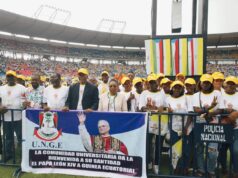 Histórica movilización estudiantil en Bata para recibir al sumo pontífice