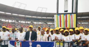 Histórica movilización estudiantil en Bata para recibir al sumo pontífice