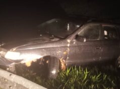 La lluvia provoca la salida de un vehículo de la vía en el acceso a Djibloho sin dejar víctimas.