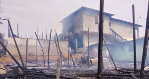 Un incendio arrasa varias viviendas en el barrio de Mba Nguema y deja a más de 7 familias sin hogar
