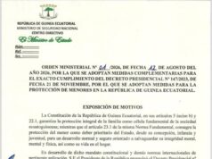 Se crea una nueva unidad especial para la vigilancia y protección de menores en Guinea Ecuatorial