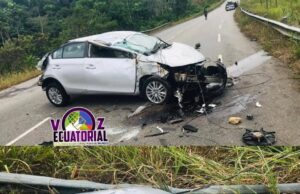 Una joven de 23 años resulta herida en un accidente en la carretera Bata-Niefang